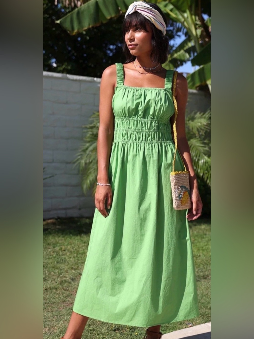 Greylin Women’s Green Shirred Sundress